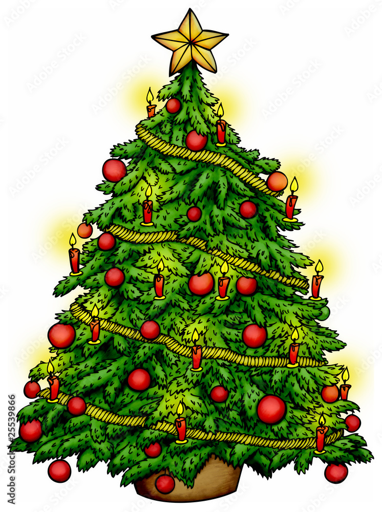 Weihnachtsbaum, Christbaum, Tannenbaum, Weihnachten Stock Illustration |  Adobe Stock