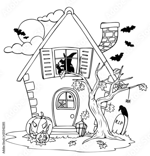 Halloween, Halloweenhaus, Haus, Hexe, Hexenhaus