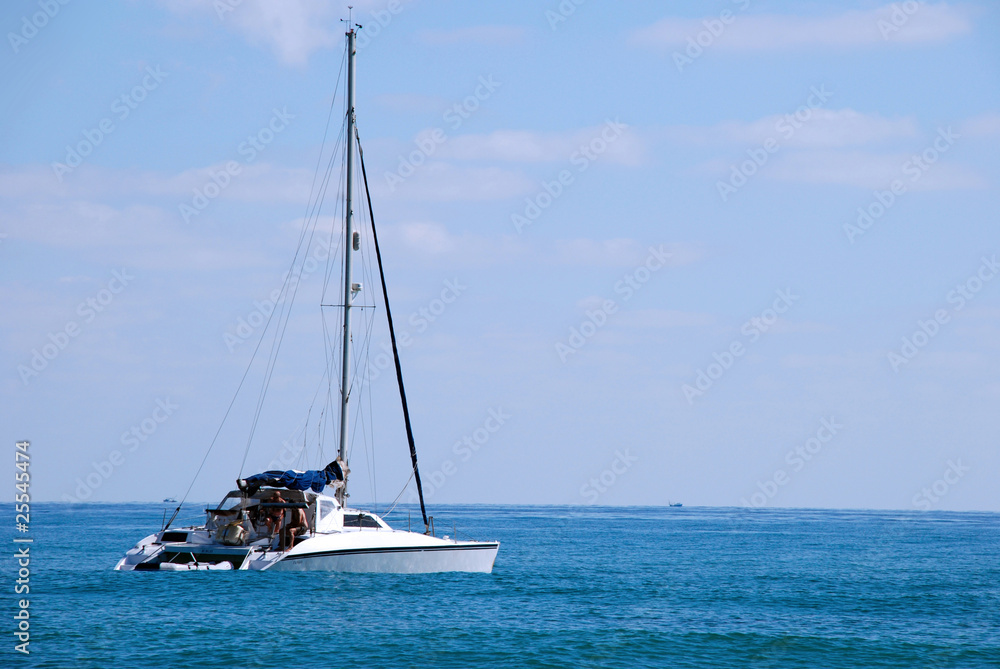 Naklejka premium A yacht in the Black Sea