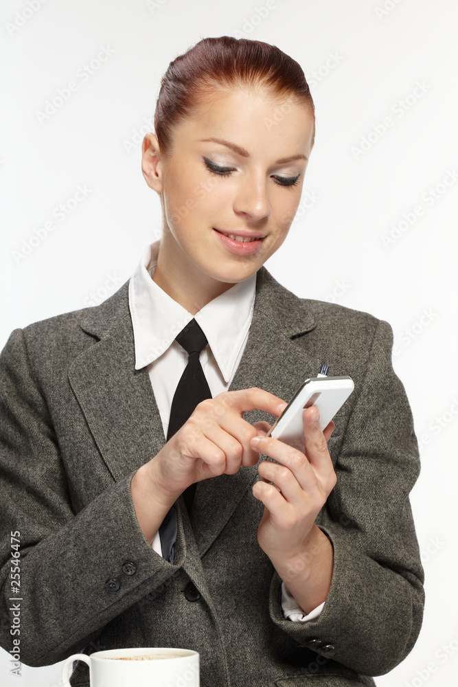 Businesswoman with mobile phone Businesswoman with mobile phone