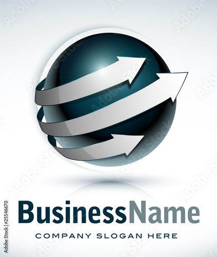 Business logo design 3D rond flèche