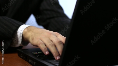 Business typing Work on black notebook
