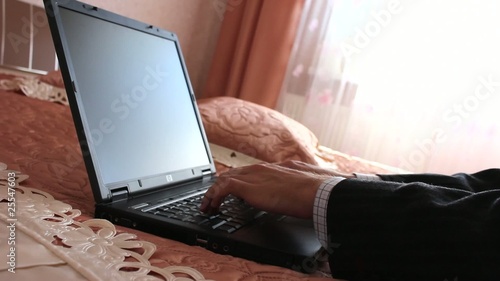 Using Laptop in Business Hotel