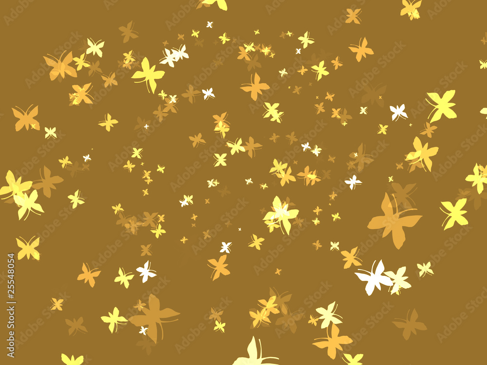 Abstract Gold Butterfly Cluster Abstract Gold Butterfly Cluster