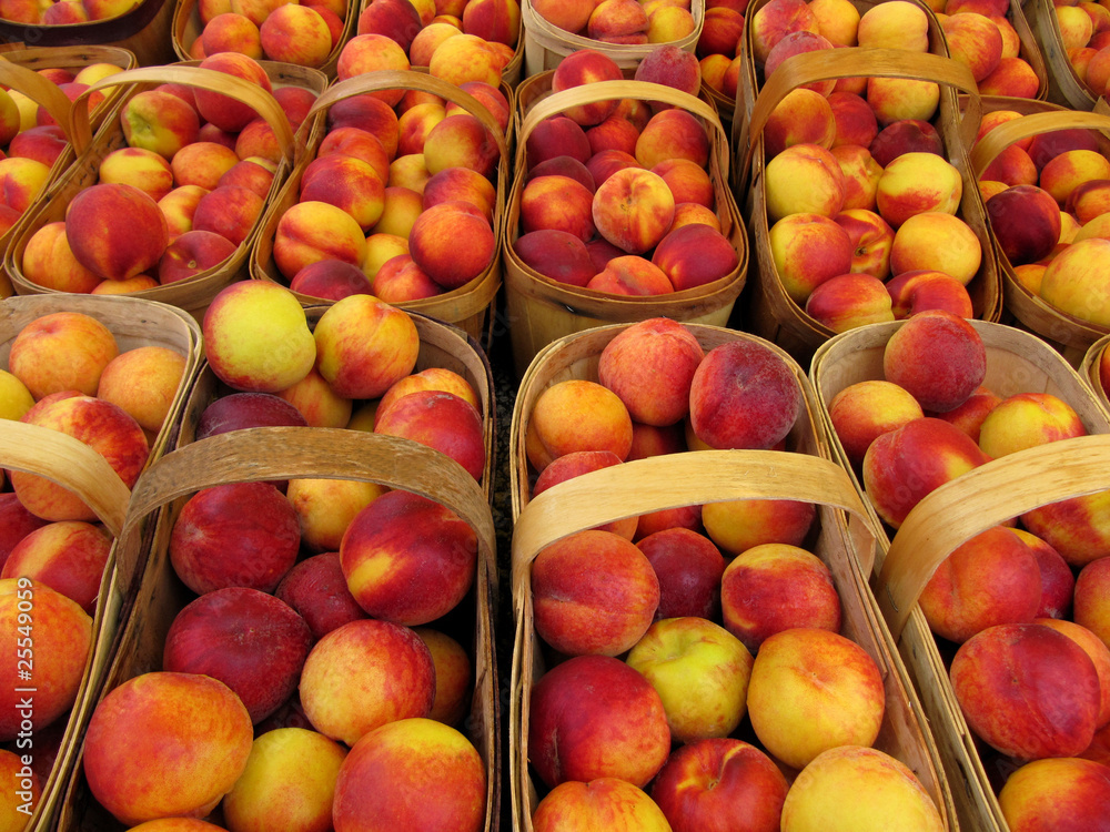 Baskets of peaches Baskets of peaches