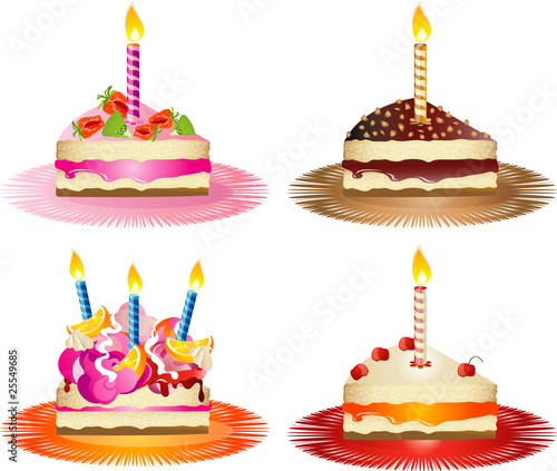 Birthday sweet cakes variety slices