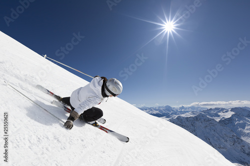 Female mountain skier