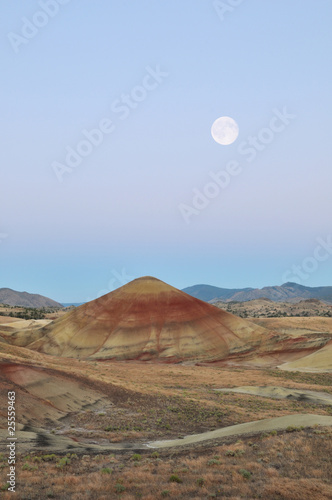 Painted Hills at moonset