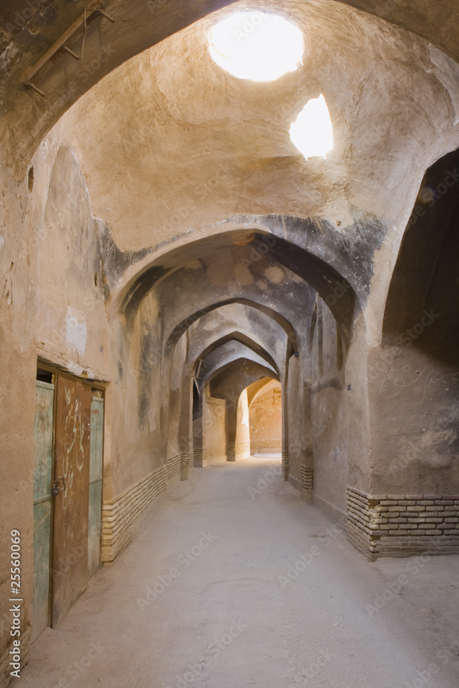 Roofed lane in the old Yazd.