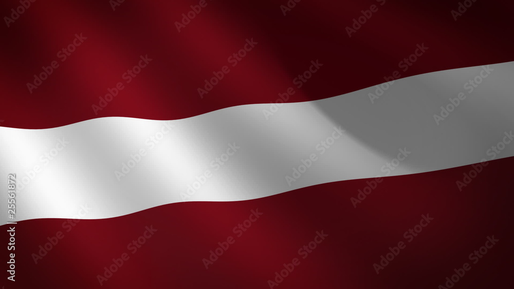 Bandera de Letonia ondulando al viento. Bucle continuo Bandera de Letonia ondulando al viento. Bucle continuo