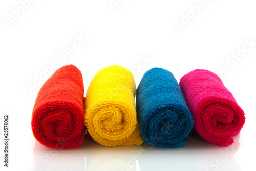 Colorful rolled towels