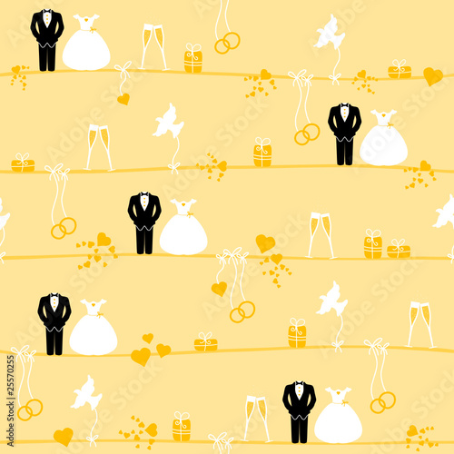 Seamless Pattern Wedding Gold
