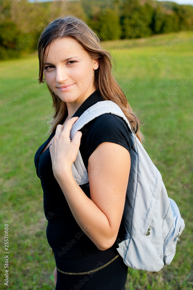 Backpacker young teenage girl Backpacker young teenage girl