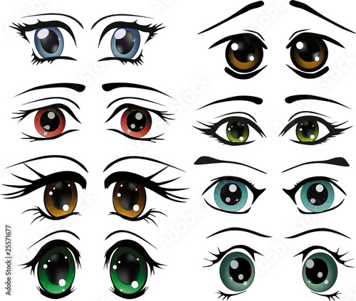 The complete set of the drawn eyes