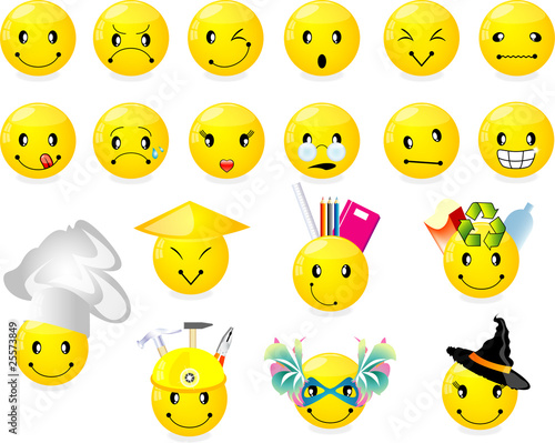 emoji emoticon icon set, funny style
