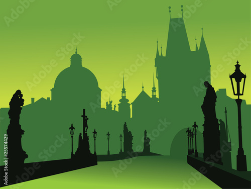 Prague bridge vector