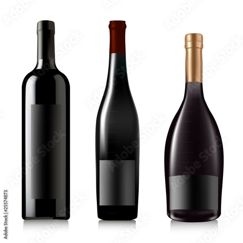 Set of different bottles. Vector illustration.