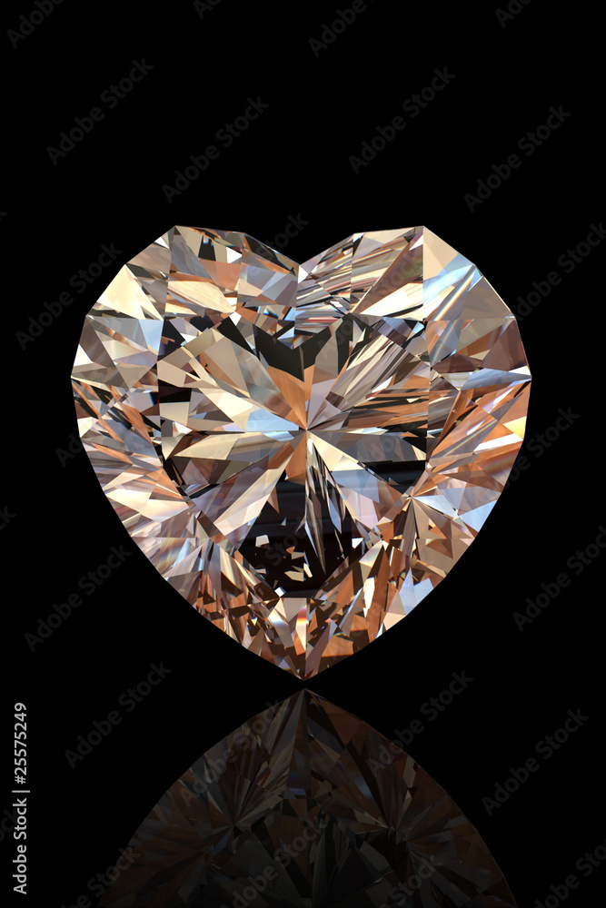 Brilliant shape of heart. Cognac diamond Brilliant shape of heart. Cognac diamond