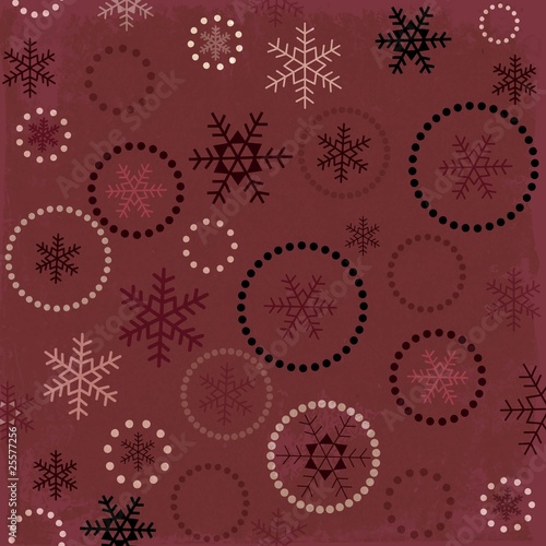 Christmas old background with snowflakes and dots