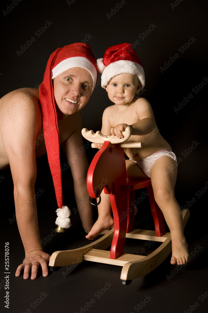 Fototapeta premium Two santa claus