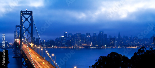 Bay Bridge and San Francisco panoramic view
