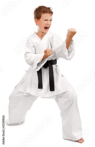 Kid in fighting stance