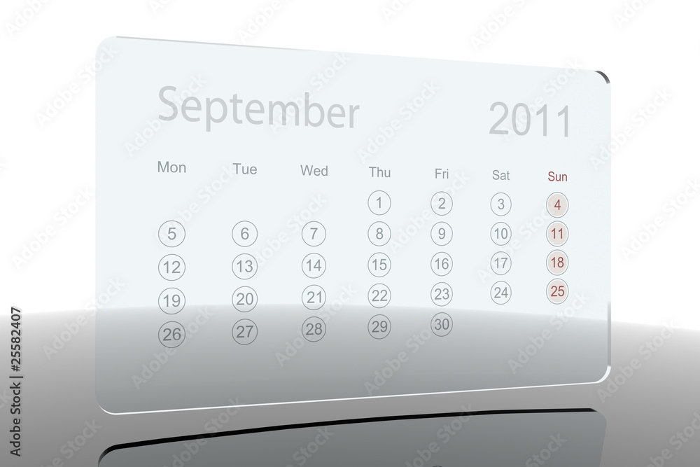 3D Glass Calendar - September 2011 3D Glass Calendar - September 2011