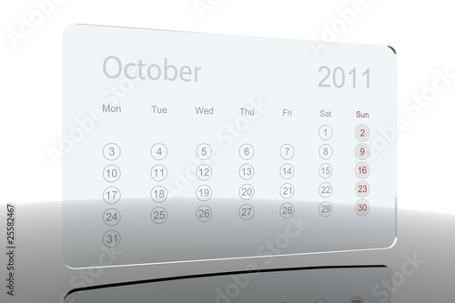 3D Glass Calendar - October 2011