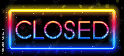 Closed Neon Sign Rainbow Color