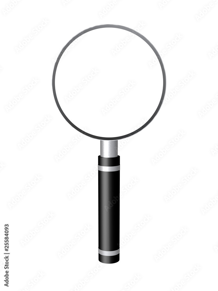 3D Render Black and Silver Magnifying Glass 3D Render Black and Silver Magnifying Glass
