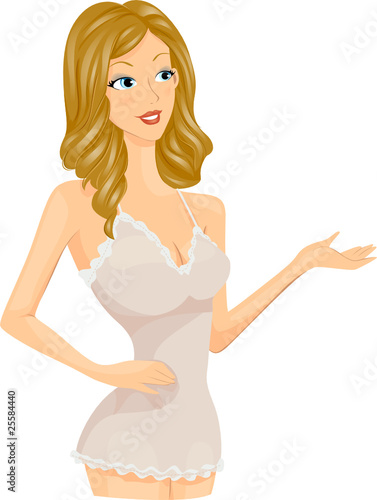 Girl In Lingerie Presenting Something