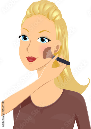 Applying Blush To Cheeks