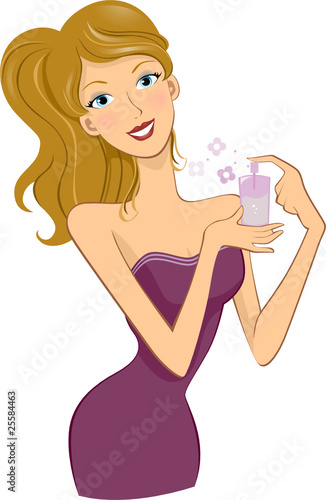 Girl Spraying Perfume