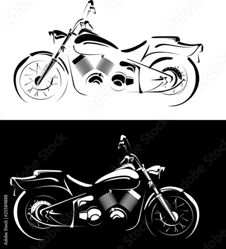 motobike is isolated on white and black background #25584888