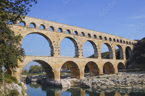 Pont du Gard Roman aquaduct near Avignon in France
