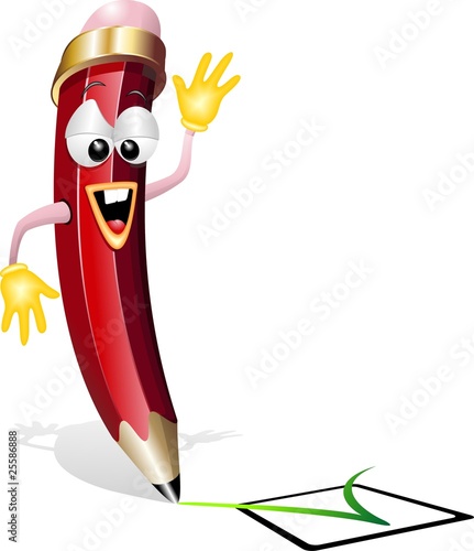 Matita Divertente-Funny Cartoon Pencil-3-Vector
