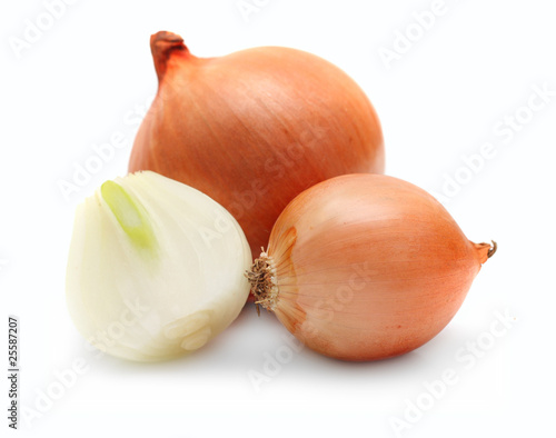 Ripe onion isolated on a white background