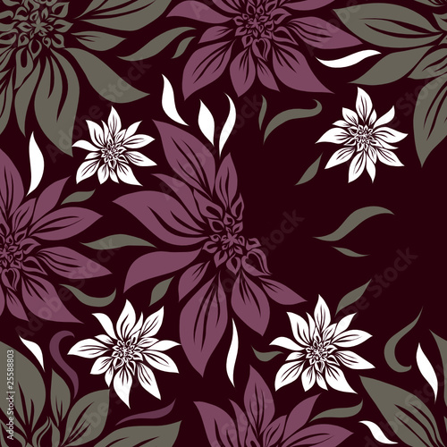 Seamless vintage floral pattern with lilly