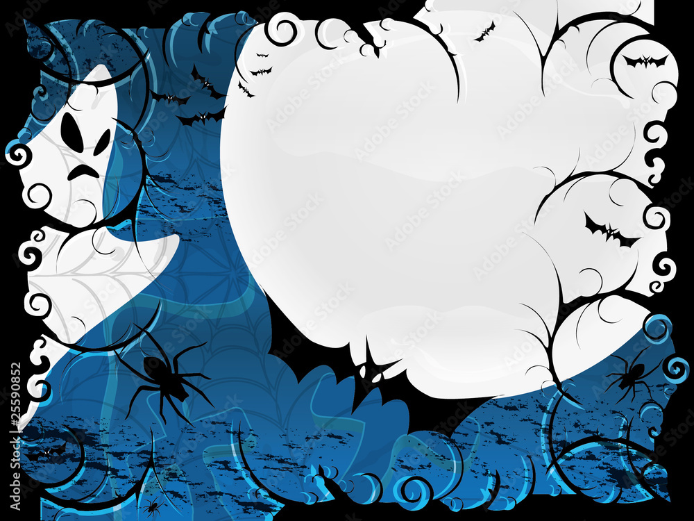 Halloween card or background in blue design