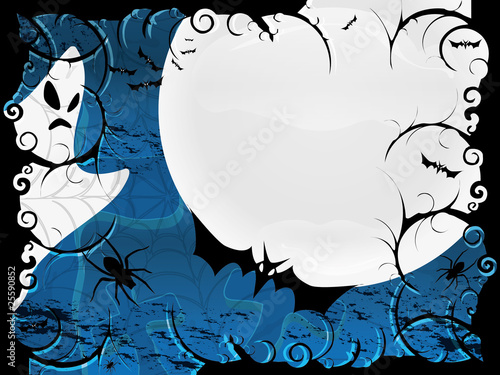 Obraz na płótnie Halloween card or background in blue design w salonie