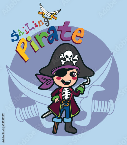 Sailing pirate boy costume with swords
