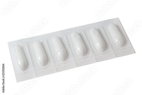 Rectal suppository in white pack photo