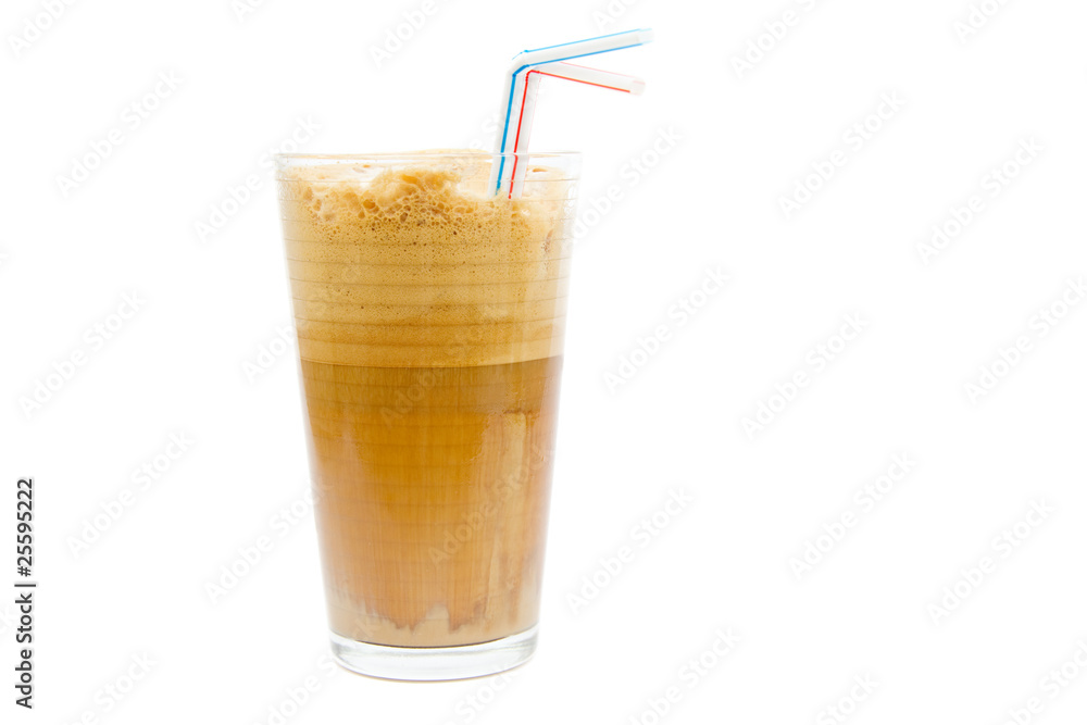 Greek cold coffee - frappe isolated on white Greek cold coffee - frappe isolated on white