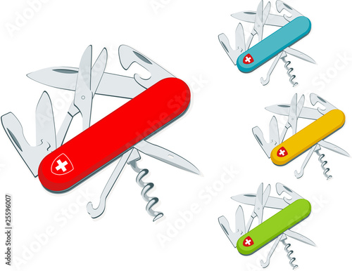 Swiss Knife - Swiss Army knife against a white background.