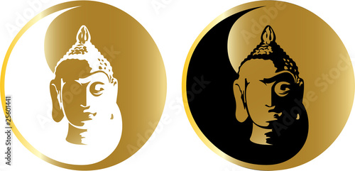 the vector gold buddha