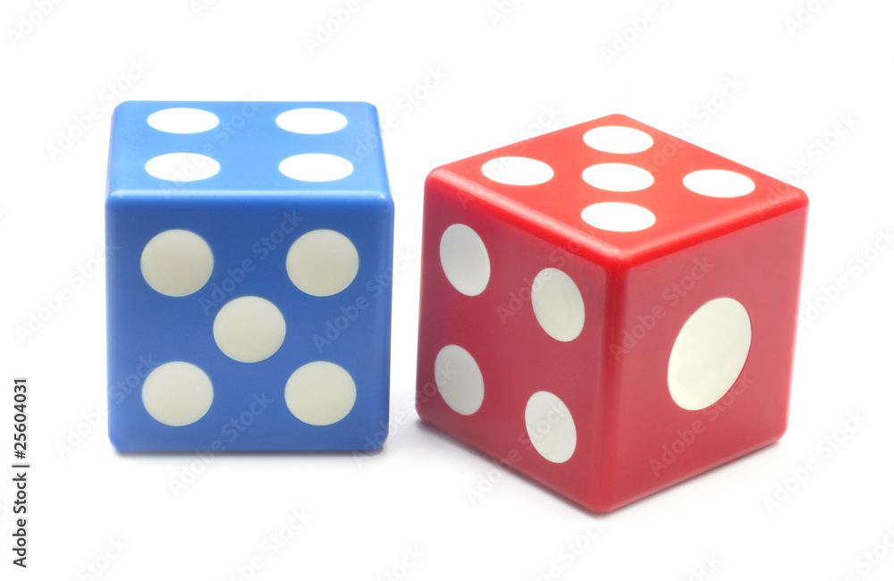 Two dices over white background Two dices over white background