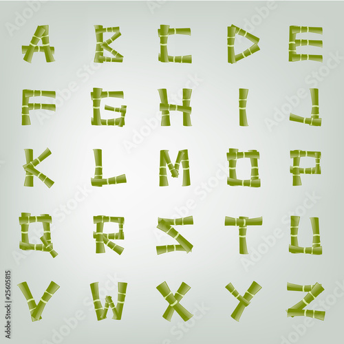 Alphabet bambou vector