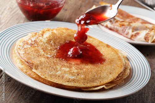 Pancakes with jam