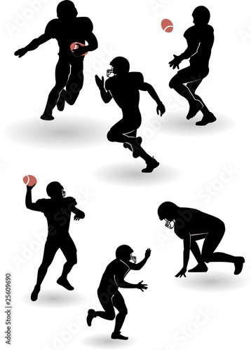 the vector american football silhouettes set