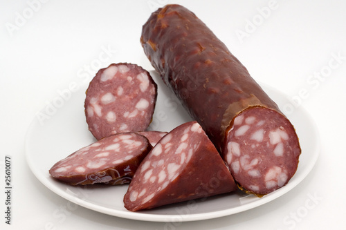 Sausage on a plate